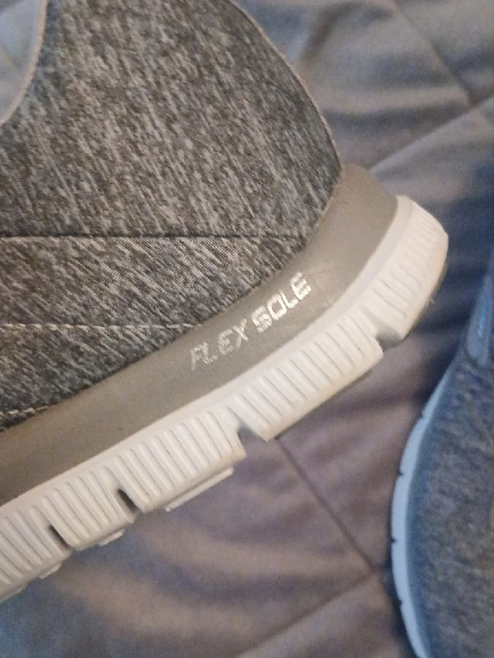 Skechers Gray Athletic Sneakers with White Laces